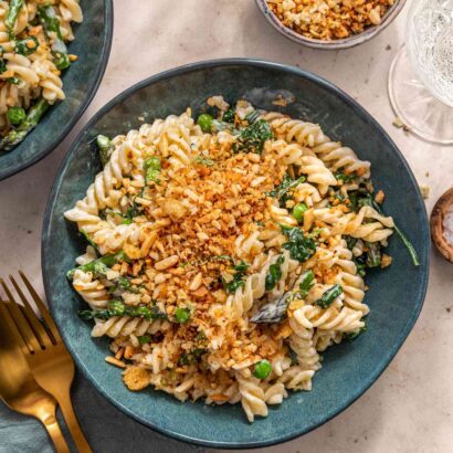 Fusilli with Spring Vegetables and Breadcrumbs Recipe